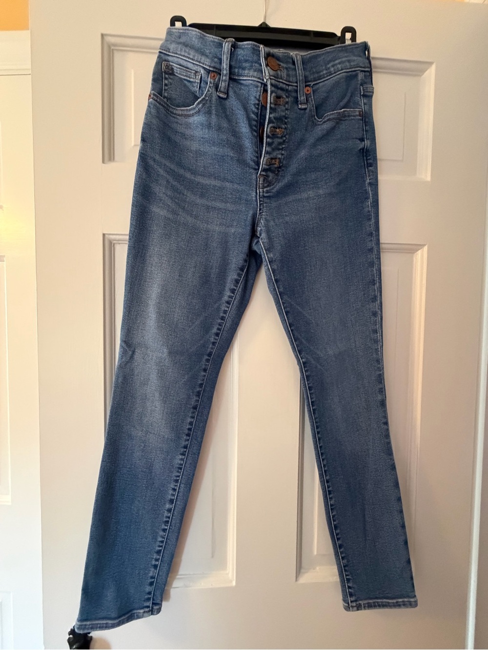 Madewell 9” Mid-Rise Skinny Crop Jeans in Medium Blue Wash